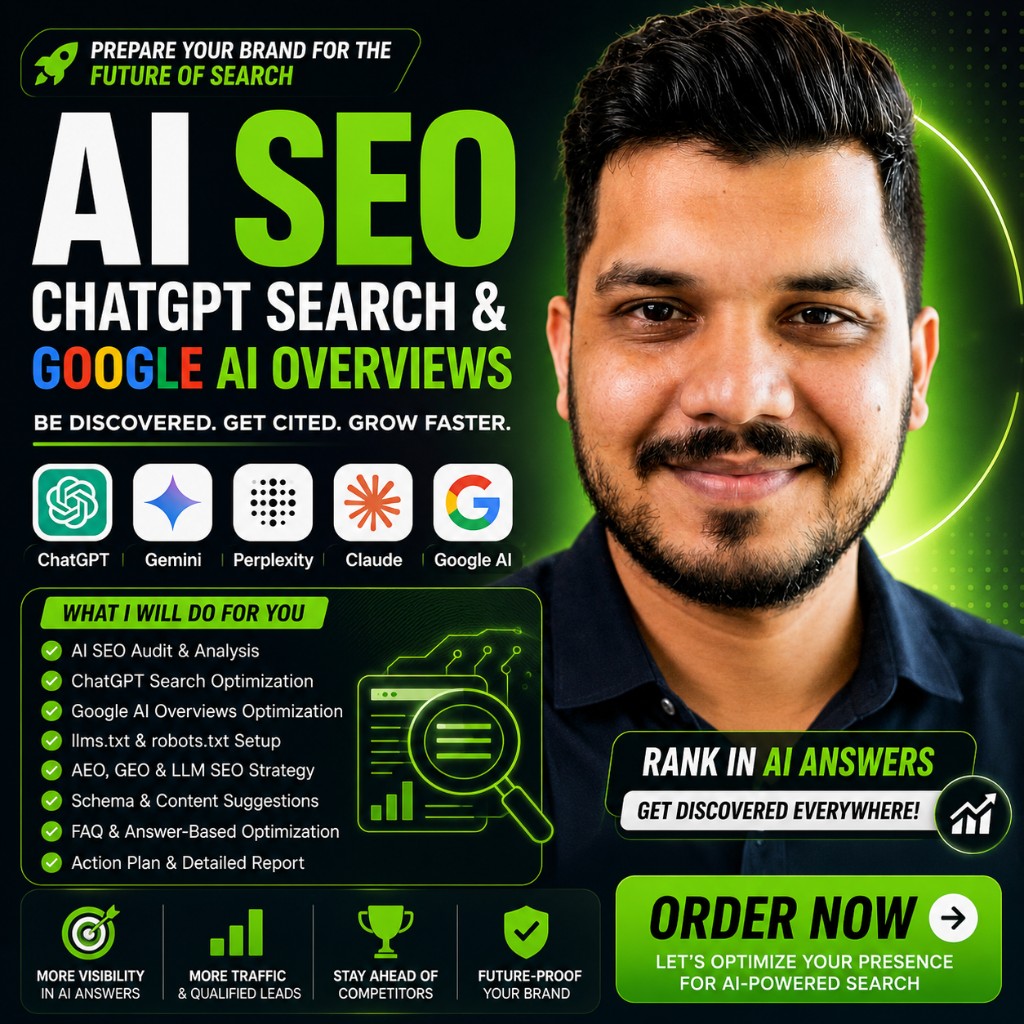 AI SEO services by Mubashir Hussain — ChatGPT Search and Google AI Overviews optimization